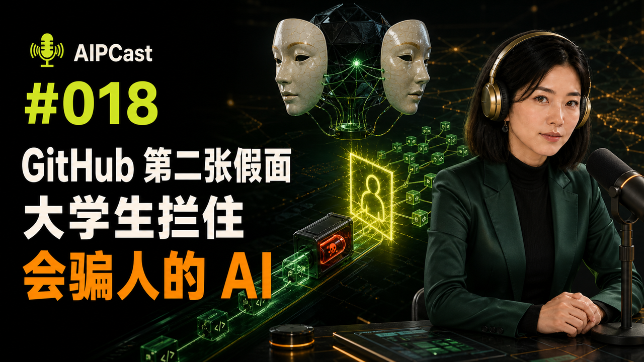 《听懂 AI》第 018 期节目封面：GitHub 假身份与被拦下的恶意代码