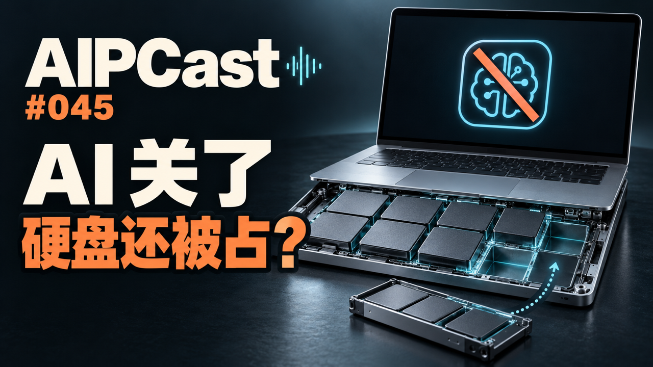 第 045 期节目封面:关闭 AI 的笔记本与仍被占用的储存空间